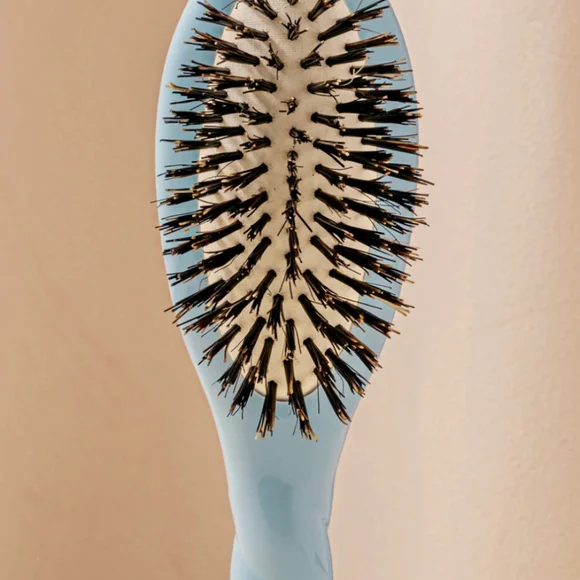 La Bonne Brosse No. 1 Small Hair Brush In Light Blue with Velvet Pouch, EUC - Picture 7 of 9